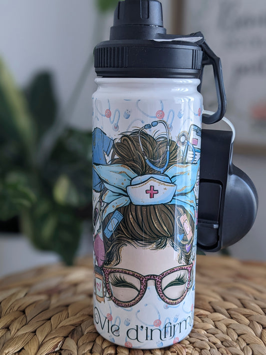 Gourde 20 oz Vie d'infirmière PÀP
