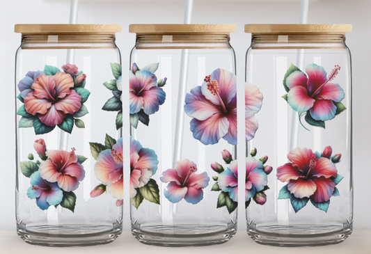 Verre Fleurs Hibiscus